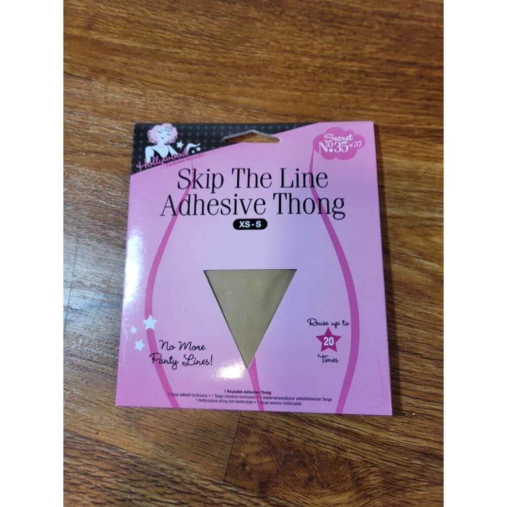 Hollywood Fashion Skip The Line Adhesive Thong Strapless Panty XS-S
